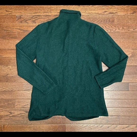 Vintage Womens M 100% Wool Sweater Cardigan Evergreen Button Up With Pockets - Picture 3 of 12